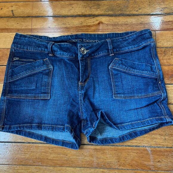 Boom Boom Jean Shorts Women's 13 XL Blue and Navy Y2K - Picture 1 of 8